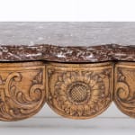 Large 19th Century French Oak Side Table with Marble Top