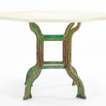 SOLD, 1940s French Marble Top Table on Iron Base