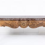Large 19th Century French Oak Side Table with Marble Top