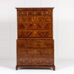 Small Early 18th Century George II English Walnut Chest on Chest