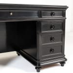 19th Century French Ebonised Pedestal Desk