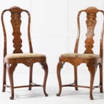 Set of Four 18th Century Dutch Marquetry Side Chairs