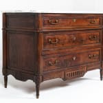 18th Century French Walnut Commode with Marble Top