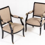 Pair of French Ebonised Armchairs
