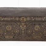17th Century French Brass Studded Leather Chest