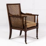 Pair of Edwardian Regency Style Bergère Library Chairs