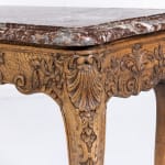 Large 19th Century French Oak Side Table with Marble Top