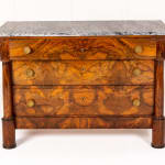 19th Century French Walnut Commode with Marble Top
