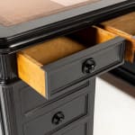 19th Century French Ebonised Pedestal Desk