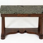 19th Century Italian Walnut Console Table with Marble Top