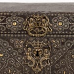 17th Century French Brass Studded Leather Chest