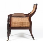 19th Century English Regency Mahogany Bergère Library Chair