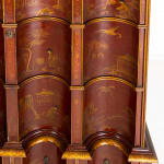 1930s Dutch Red Lacquer Chinoiserie Cabinet