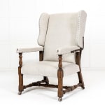 Pair of Large Scale French Reclining Wing Chairs