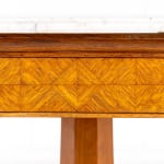 19th Century Italian Oak Octagonal Table with Inlaid Marble Top