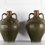 SOLD, Pair of 19th Century Green Glazed Water Vessels