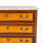 Early 19th Century French Walnut and Satinwood Commode with Marble Top