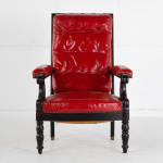 19th Century French Red Leather Armchair