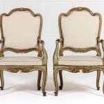 Large Pair of 18th Century Italian Painted Armchairs