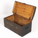 17th Century French Brass Studded Leather Chest