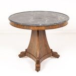 19th Century French Walnut Guéridon with Marble Top