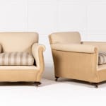 Large Pair of English Lounge Armchairs Circa 1900