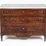 18th Century French Walnut Commode with Marble Top