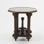 19th Century French Octagonal Oak Specimen Marble Top Table
