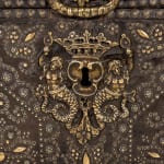 17th Century French Brass Studded Leather Chest