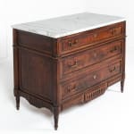 18th Century French Walnut Commode with Marble Top