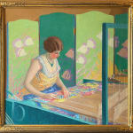Harry Leslie Hoffman, The Artist's Wife (Beatrice Pope) at the Loom, circa 1915