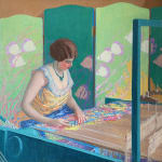 Harry Leslie Hoffman, The Artist's Wife (Beatrice Pope) at the Loom, circa 1915