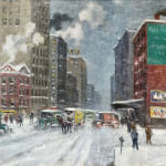 snowy new york street scene