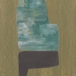 MARYANN PULS, Wood Shape with Horizontal and Vertical Lines in Gray Green, 2019