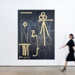 RETNA, Even the Heart Skips a Beat (Black on Black), 2024