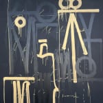 RETNA, Even the Heart Skips a Beat (Black on Black), 2024