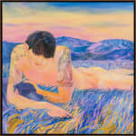 Minami Kobayashi, A dog and a man with lion and peony tattoos, 2023