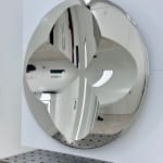 Mark Eisen, Silver disc with 2 perpendicular concave ellipses, 2023