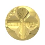 Mark Eisen, Fuchsia disc with 2 perpendicular concave gold ellipses, TBC
