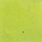 bright green abstract painting covered in white dots