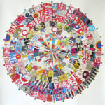 Colorful, circular paper collage