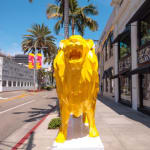 Richard Orlinski, Standing Bear - Orange Anniversary Resin