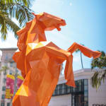 Richard Orlinski, Standing Bear - Orange Anniversary Resin