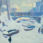Arthur Rozaire, Coal Barges, Quebec, c. 1921