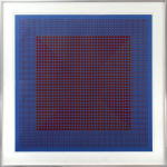 Julian Stanczak, Untitled (Blue/Red Abstraction), 1981