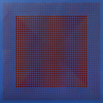 Julian Stanczak, Untitled (Blue/Red Abstraction), 1981