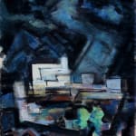 Emil Bisttram, Cubist Landscape with Mountains, c. 1950's