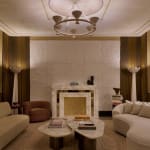 Lucie Chandelier with Olympia Floor Lamps