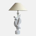 Acrobat Plaster Lamp with natural cotton shade