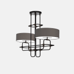 Breuer Double Ceiling Light with charcoal shades